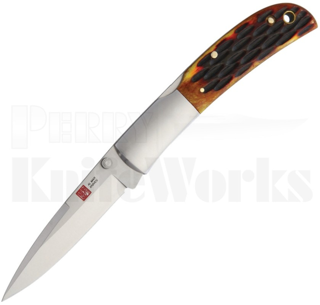 Al Mar Falcon Lockback Knife Honey Jigged Bone AMK7004 l For Sale