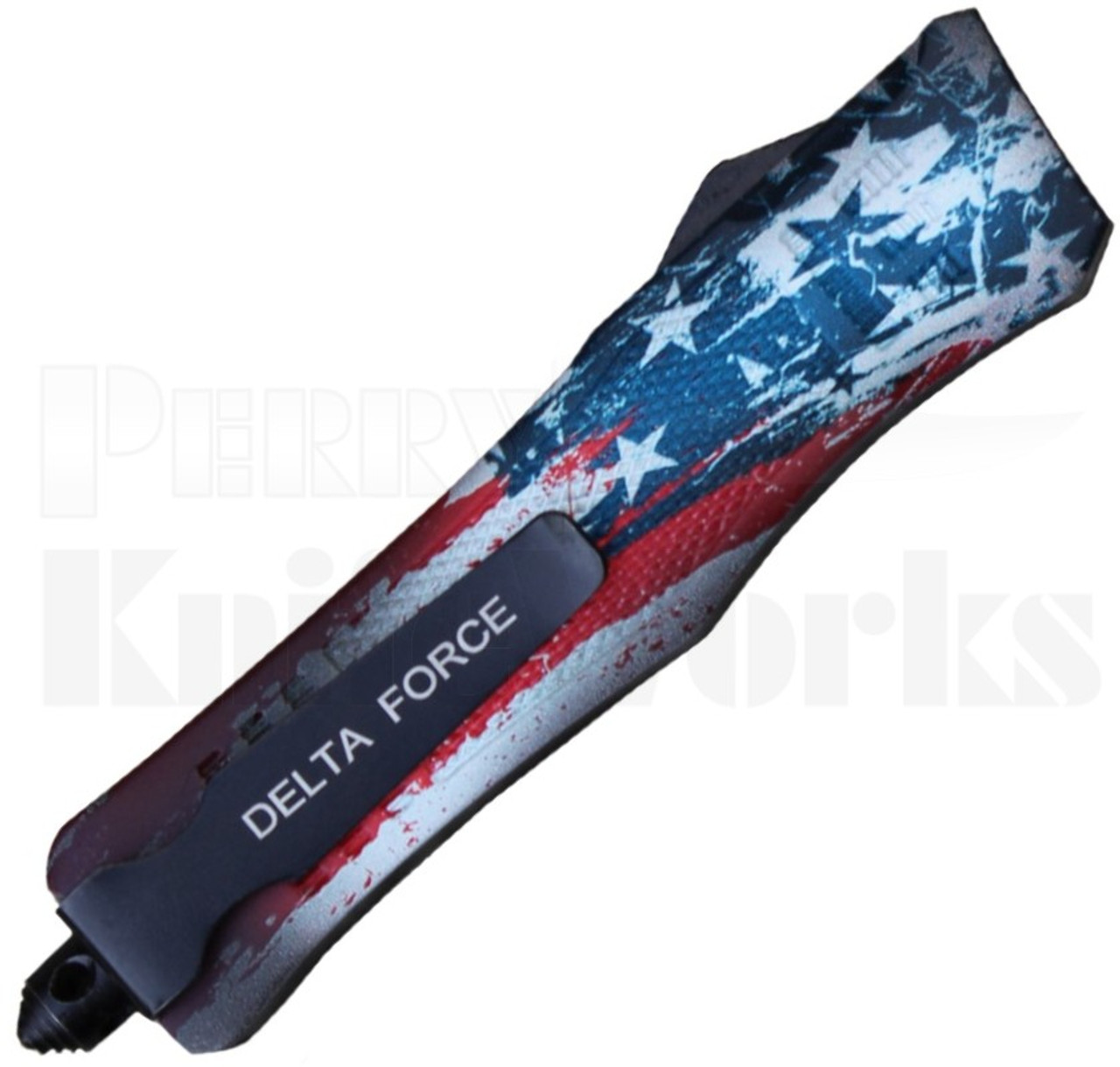 Delta Force Mini OTF Automatic Knife US Flag l Satin Tanto Blade