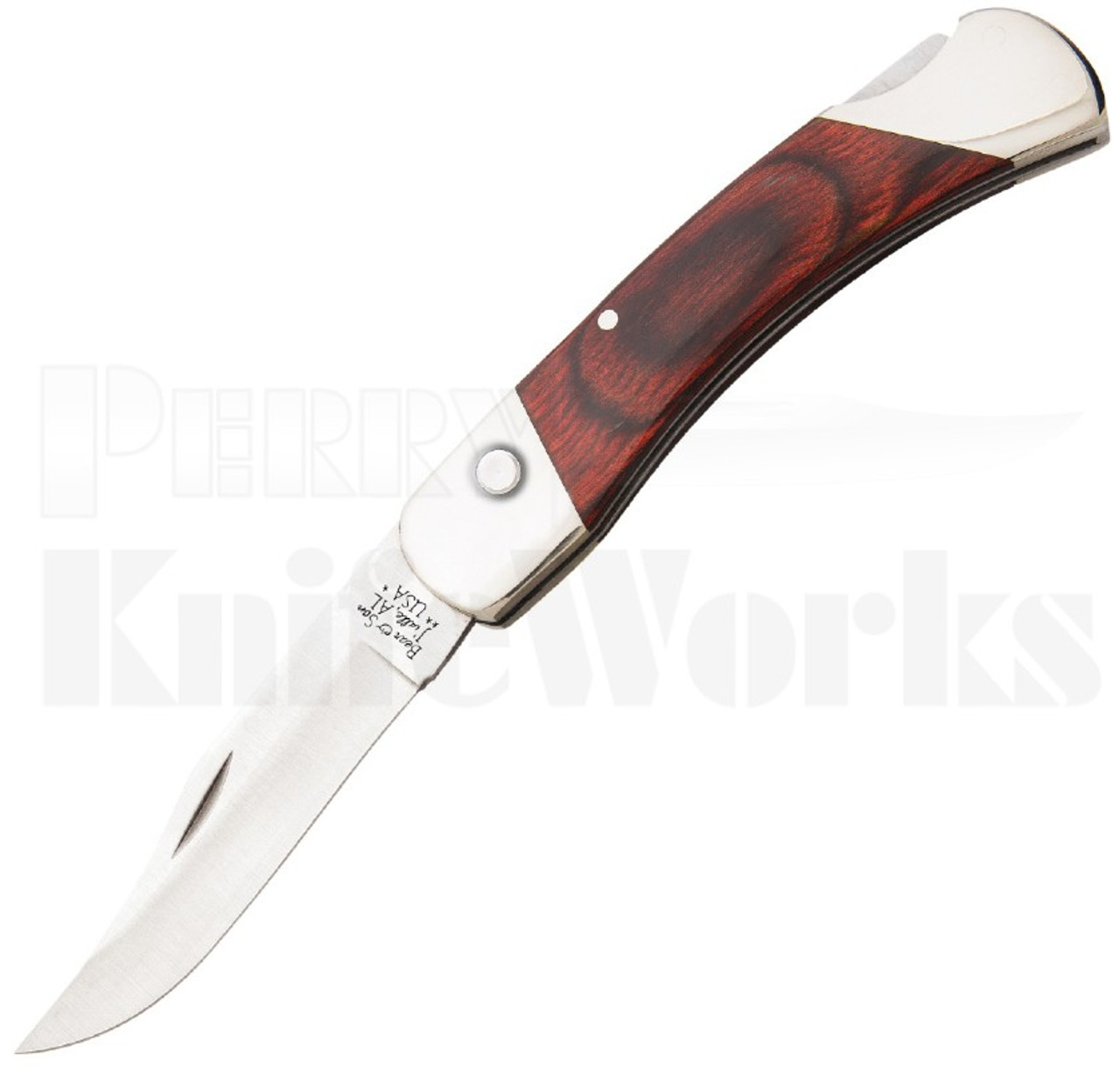 Bear and Son Automatic Lockback Knife Rosewood 5A97R l For Sale