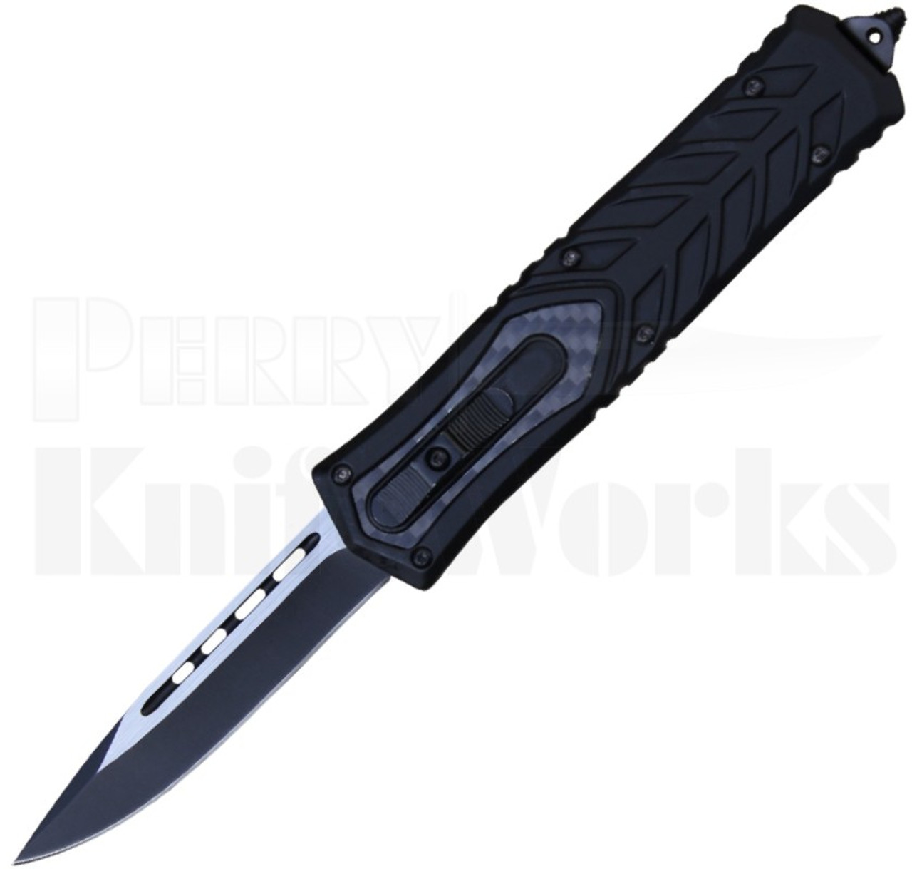 Delta Force Automatic OTF Knife Drop Point Blade l Carbon Fiber