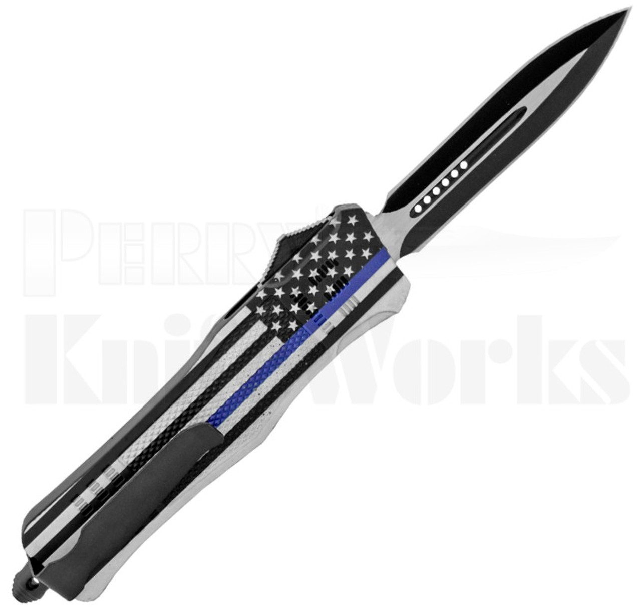 Delta Force OTF Dagger Automatic Knife Thin Blue Line