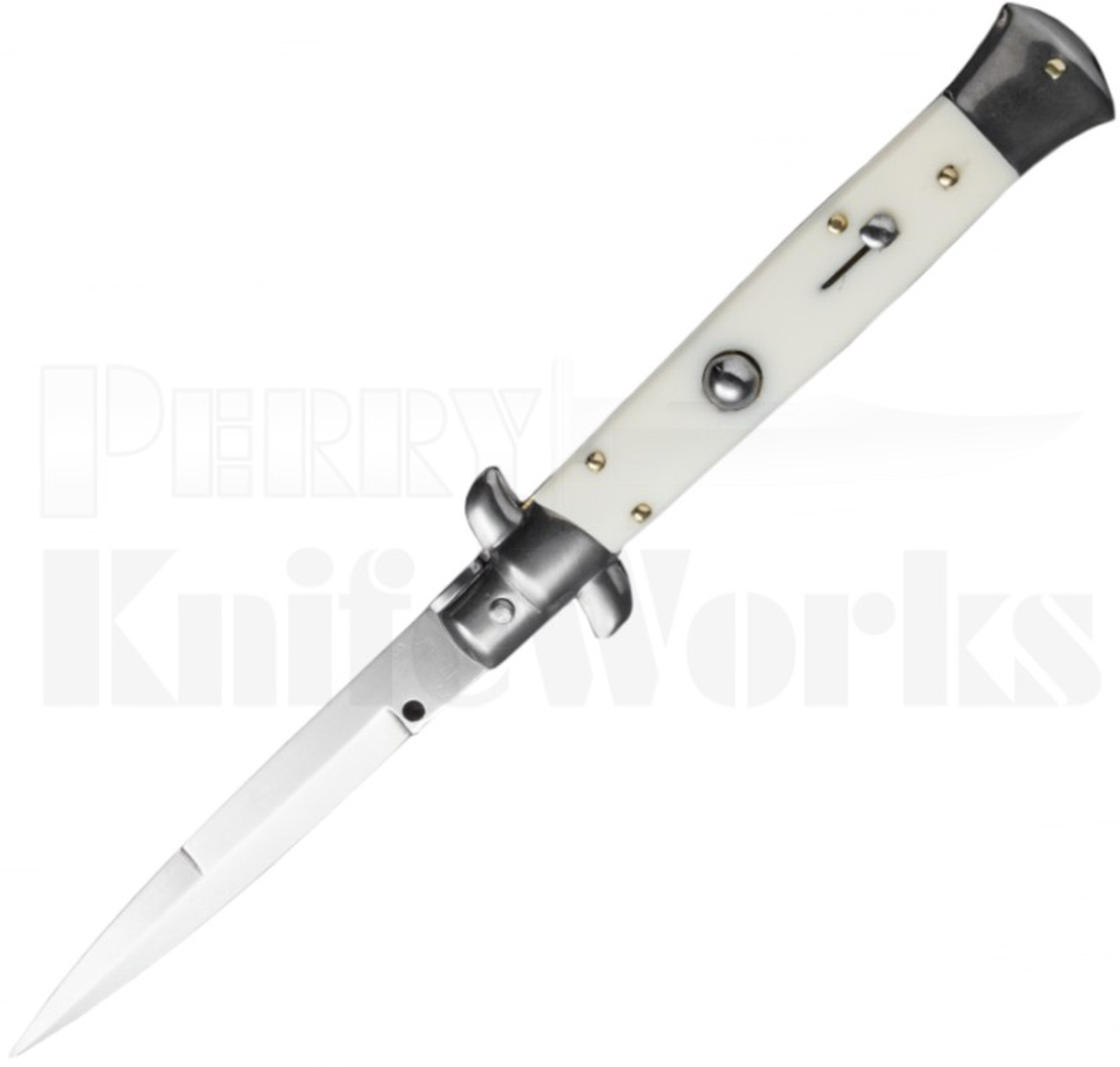 Frank B. 9" Simulated Ivory Stiletto Bayonet Automatic Knife l For Sale