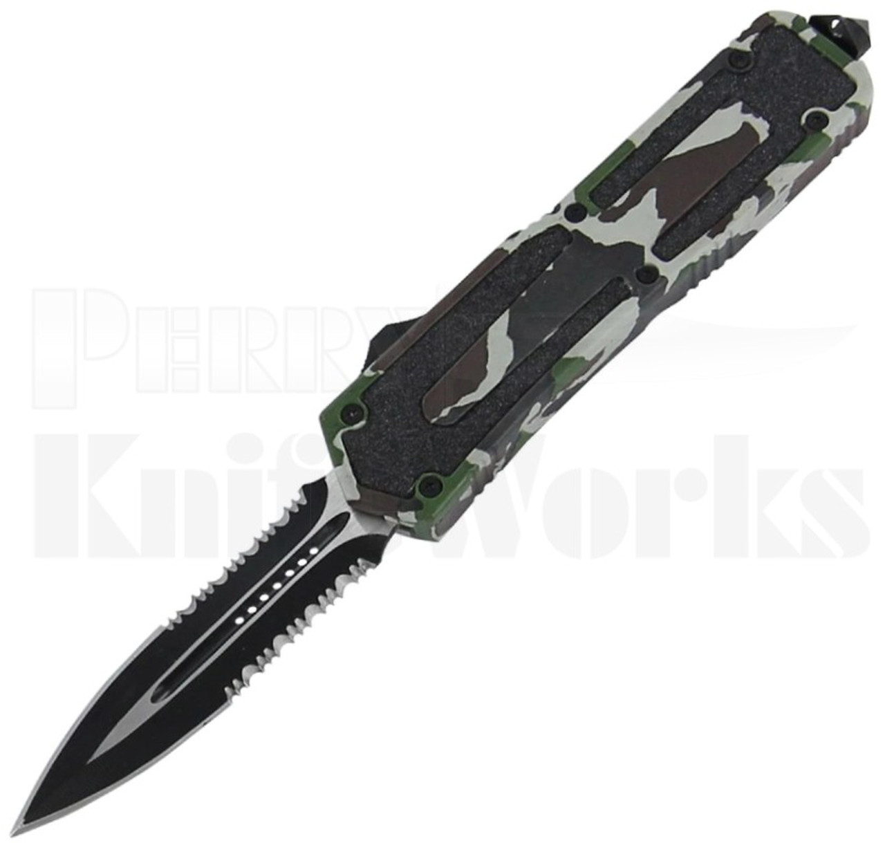 Delta Force D/A OTF Automatic Knife Camo l Two-Tone Serrated l For Sale