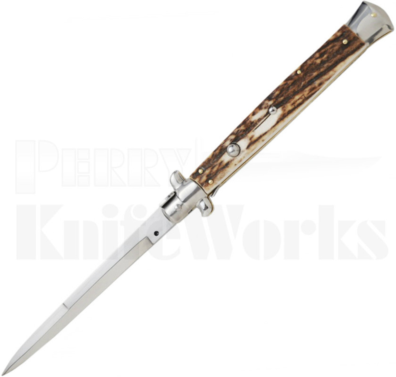 SKM 13" Italian Stiletto Bayonet Automatic Knife Stag