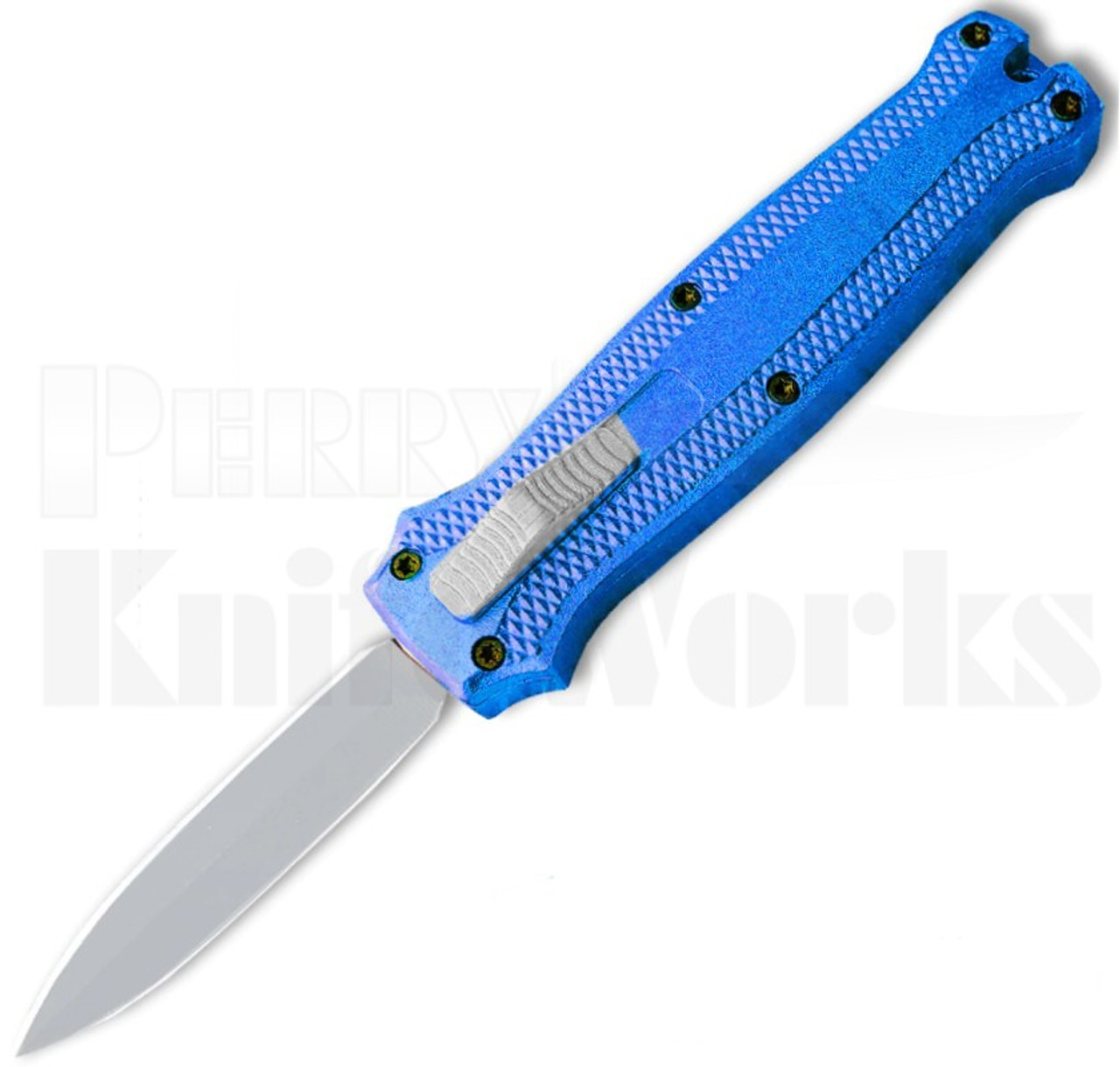 Coffin Blaster Mini OTF Automatic Knife Blue l Bead Blast Dagger l For Sale