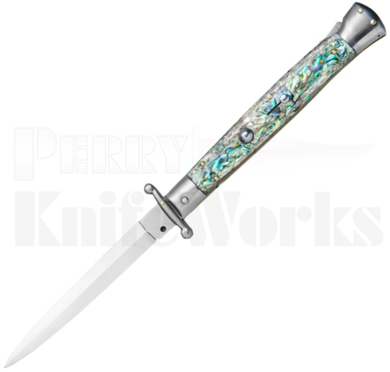 Frank B. 11" Abalone Italian Dagger Stiletto Swinguard Knife l For Sale