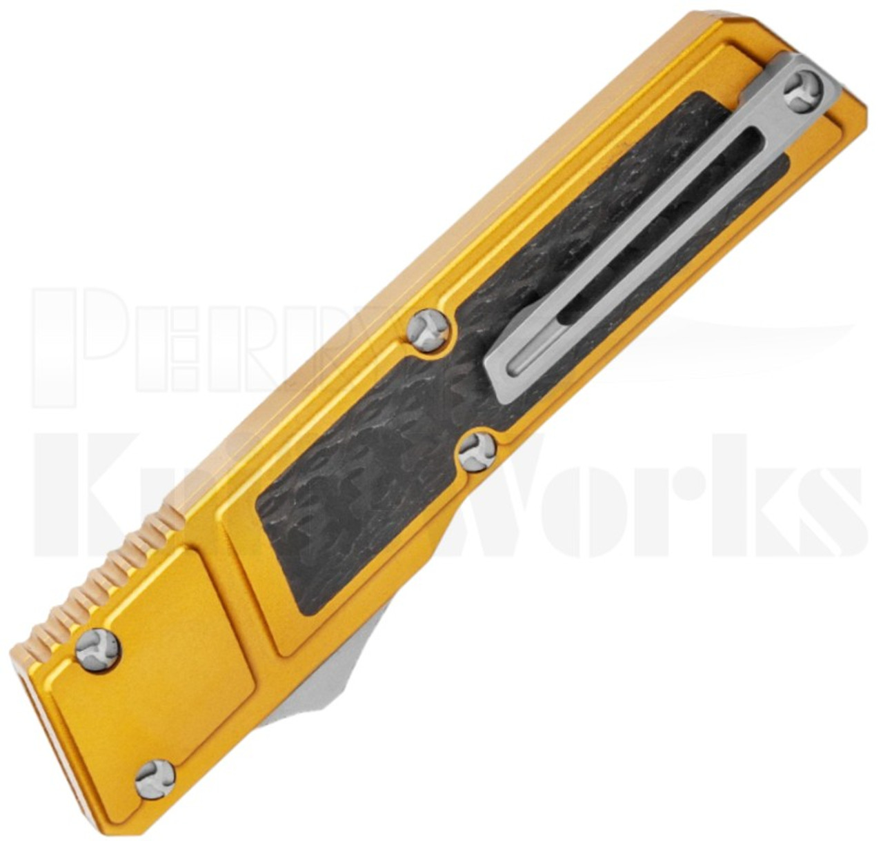 Vespa Ripper OTF Automatic Knife Gold l Satin D2 Tanto