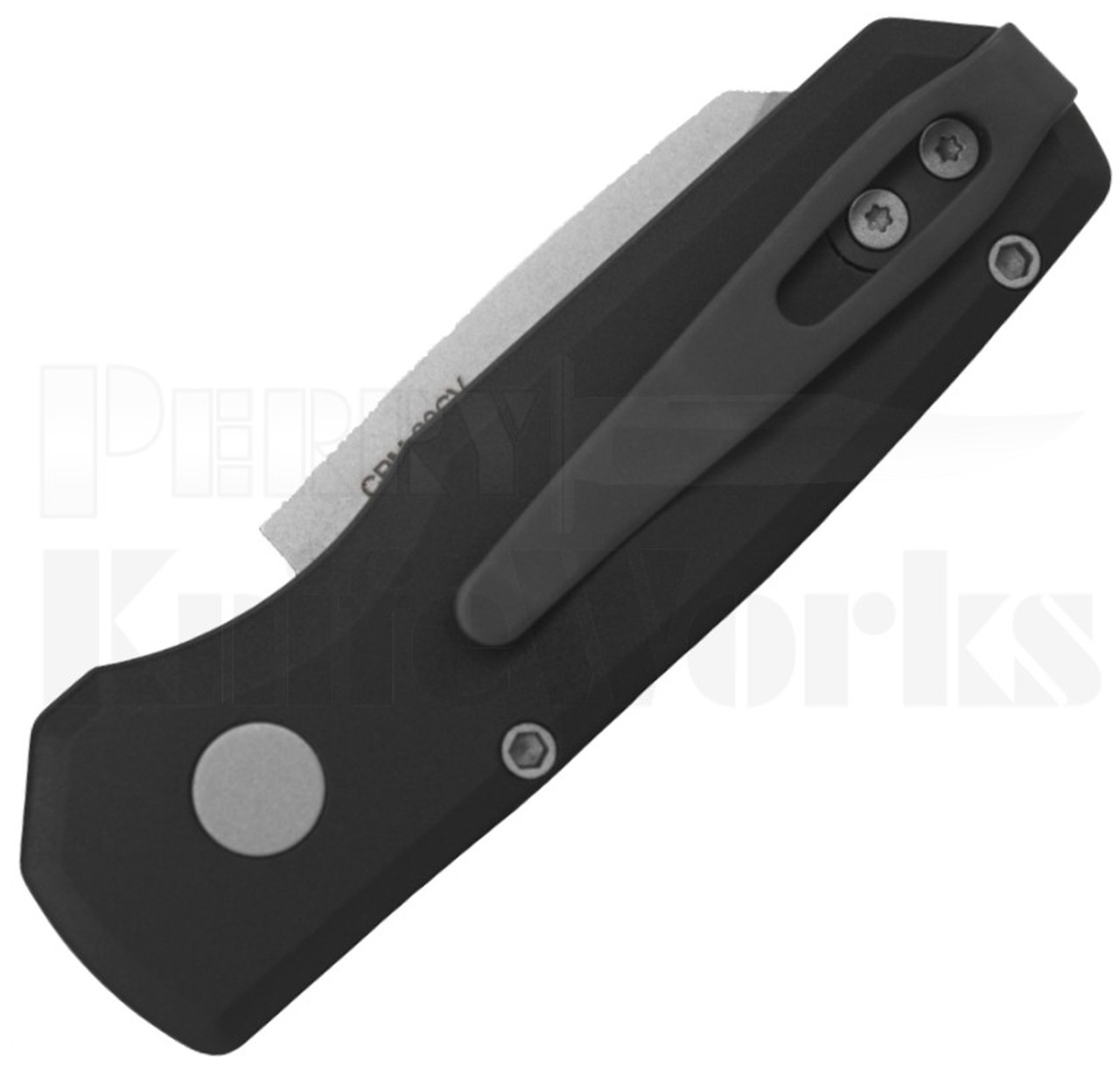 Pro-Tech Runt 5 Automatic Knife Black l Stonewash Reverse Tanto