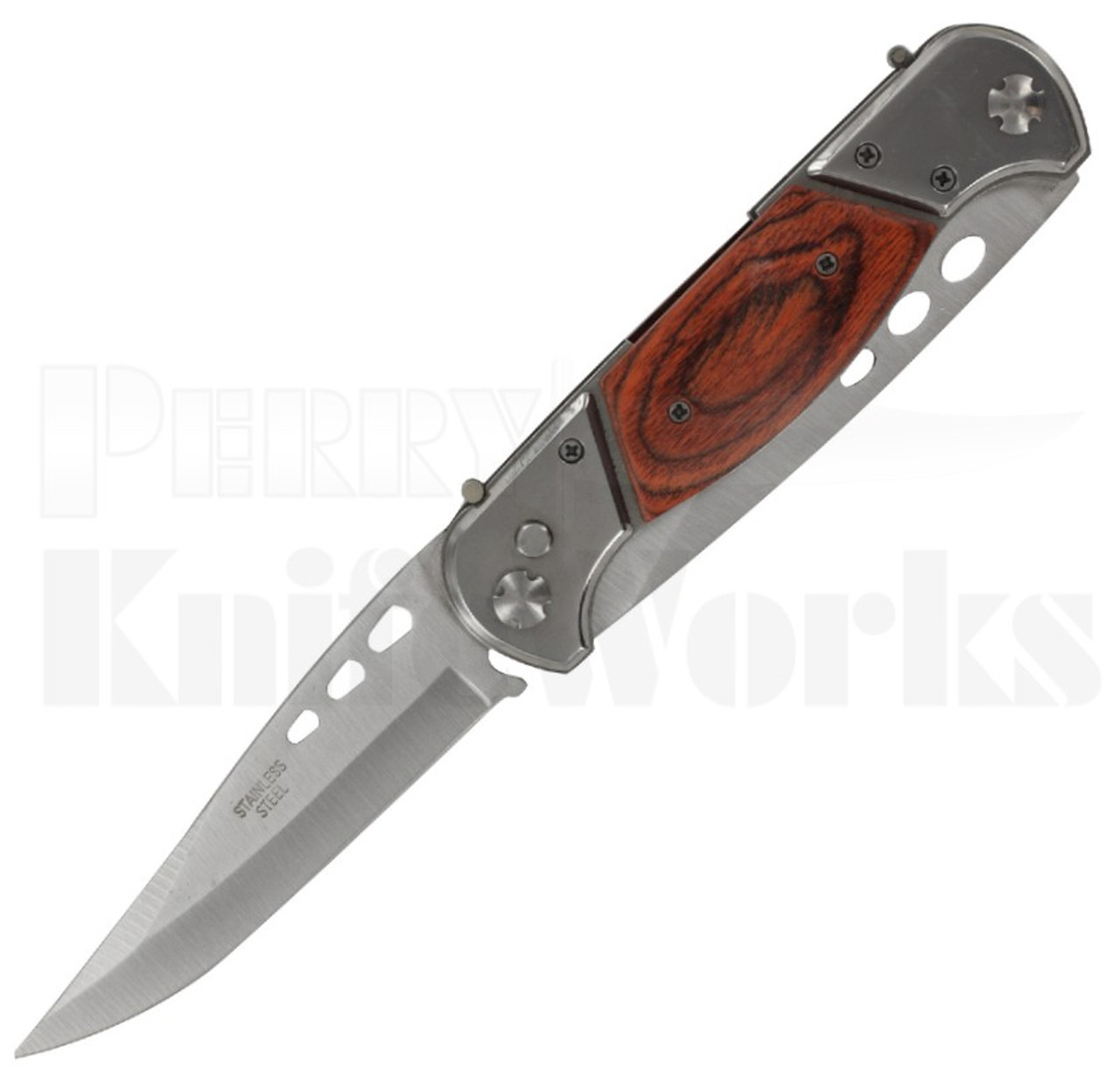 Necessary Evil Twin Blade Automatic Knife Wood l For Sale