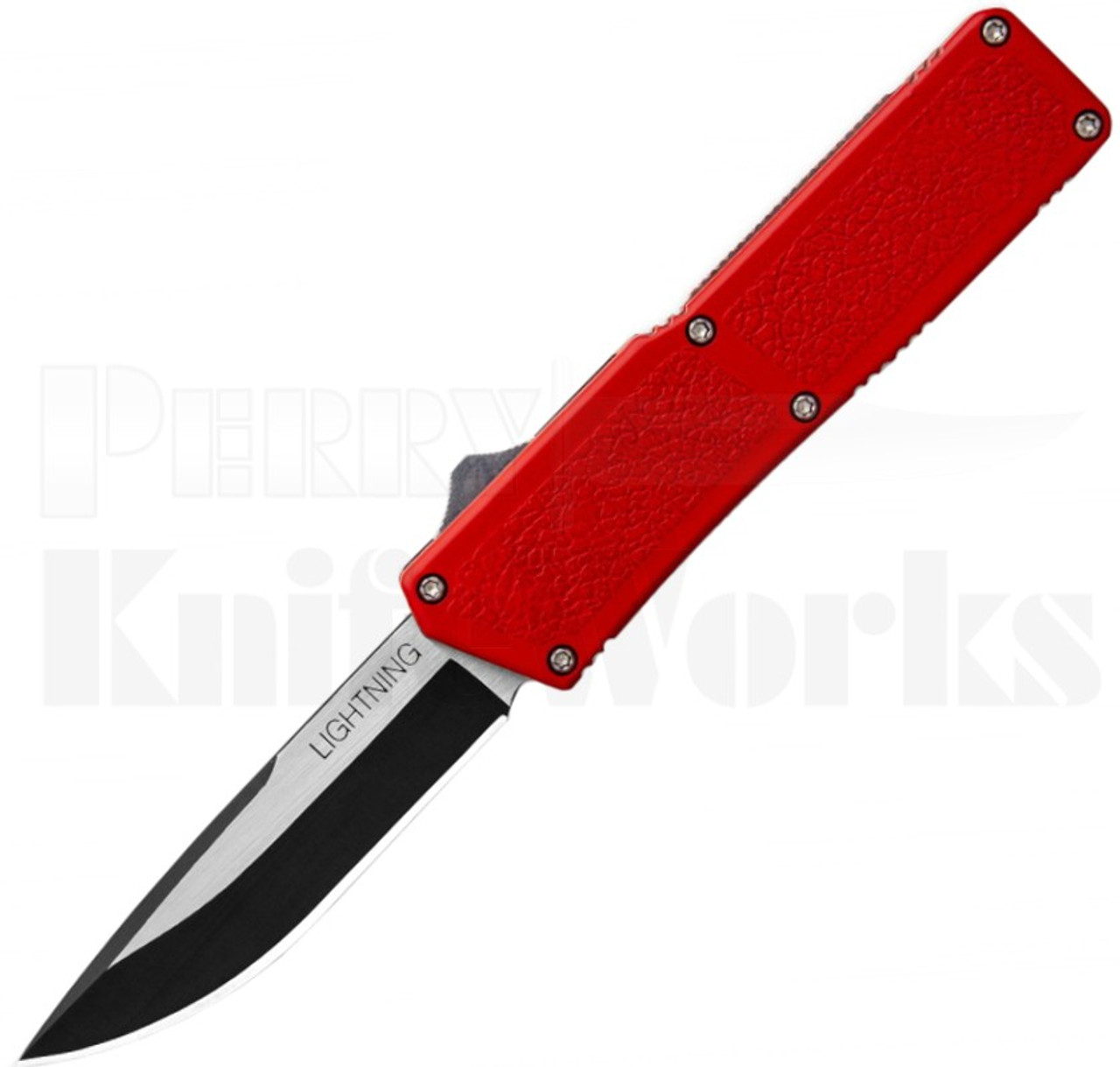 Lightning Red D/A OTF Automatic Knife l 2-Tone Drop-Point l For Sale