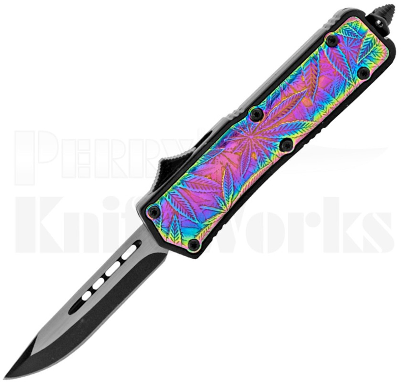 Delta Force Marijuana OTF Automatic Knife Spectrum l 2.75" Two-Tone l For Sale