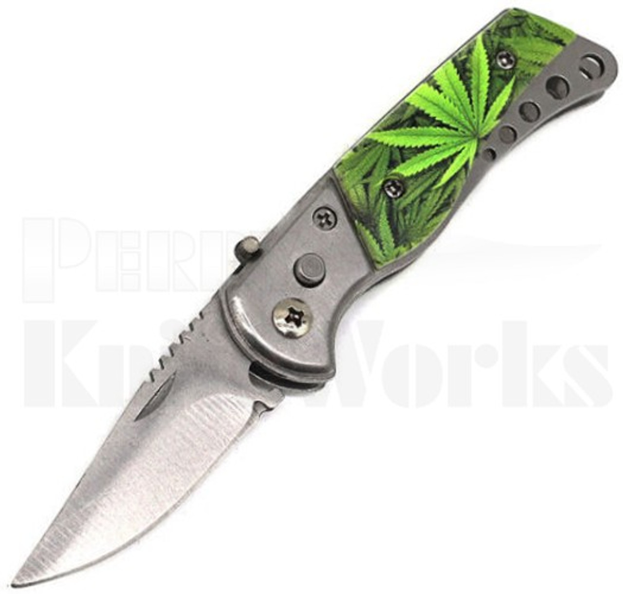 Mary Jane Automatic Knife Black/Green l 2.25" Satin Blade l For Sale