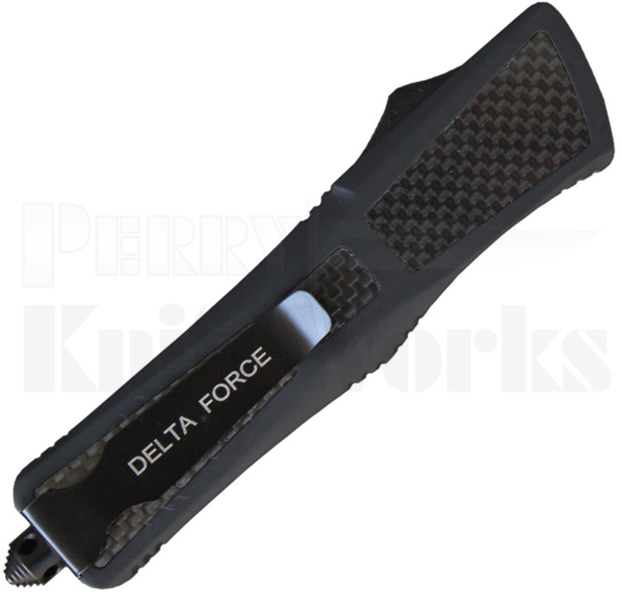 Delta Force OTF Tanto Automatic Knife Carbon Fiber l Two-Tone Blade