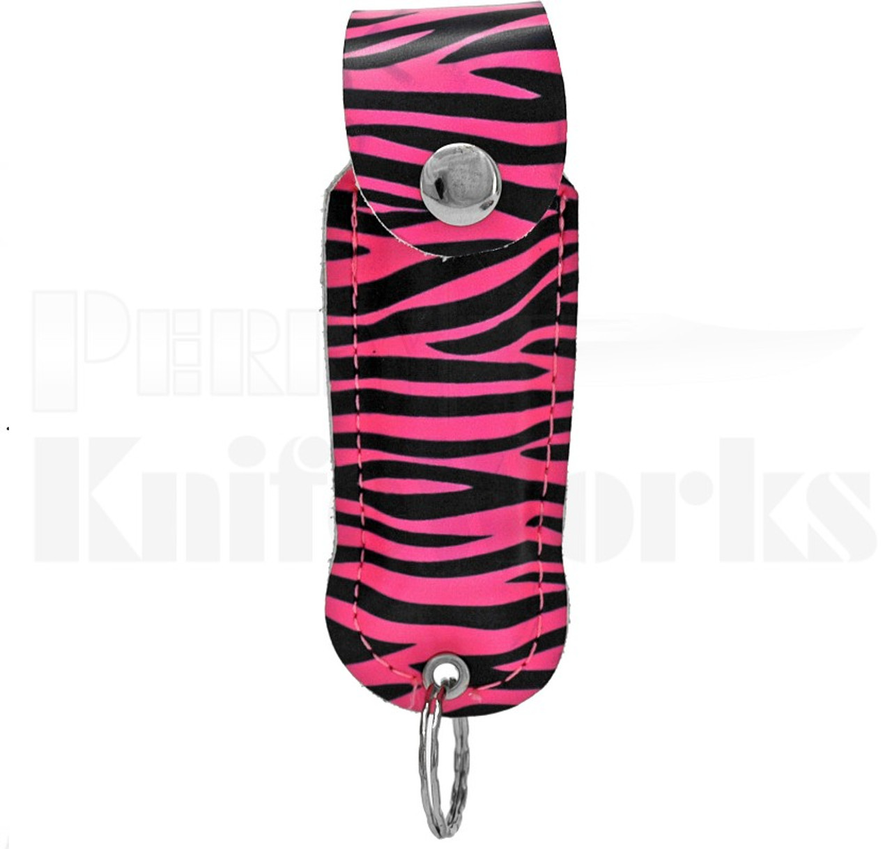Survivor Self Defense Pepper Spray Keychain Pink Zebra l Holster