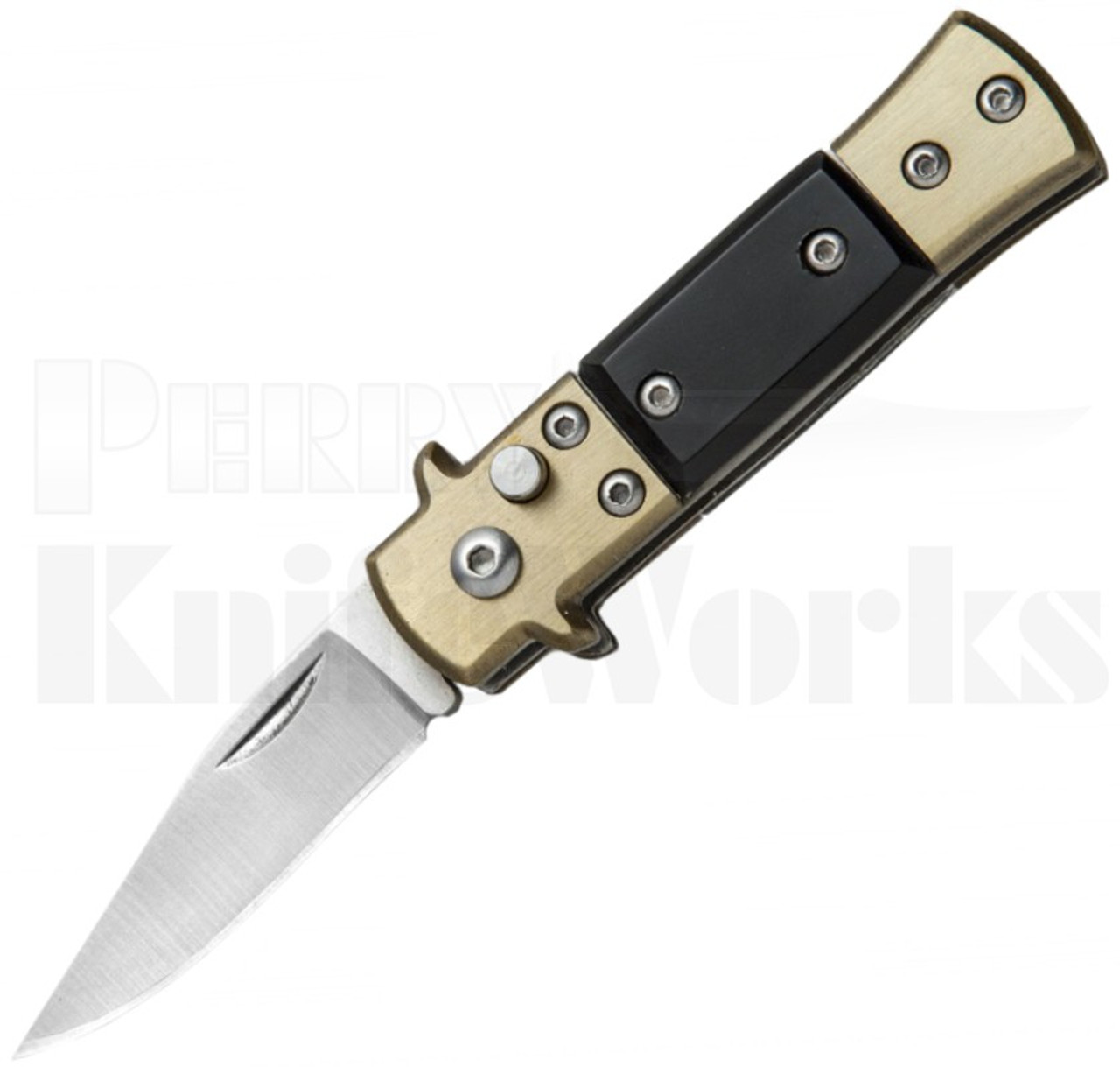 Duck Mini Stiletto Automatic Knife Black l 1.875" Satin Blade l For Sale