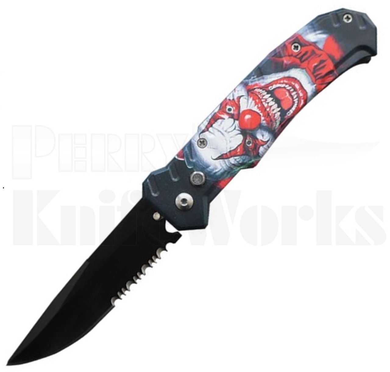 Delta Force Heavy Duty Joker Automatic Knife l Black Serrated l For Sale