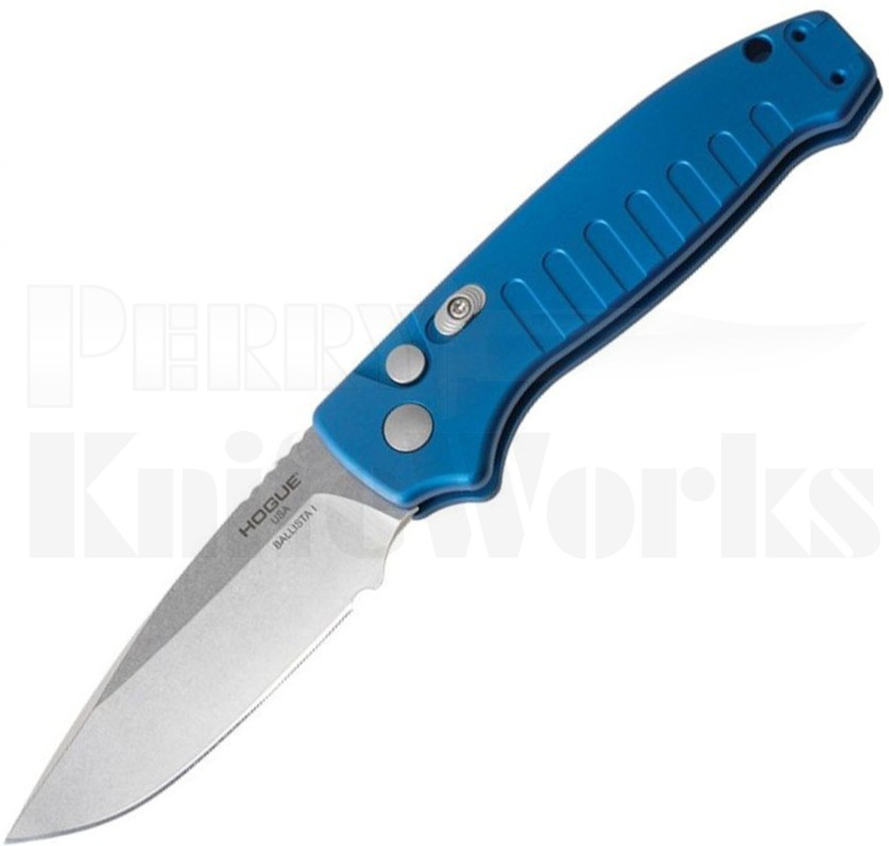 Hogue 64133 Ballista Automatic Knife Matte Blue l 3.5" Tumbled l For Sale