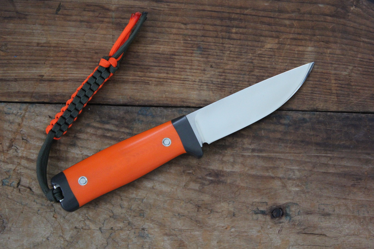 Dan Dugdale Fixed Blade Hunter Knife Orange/Black G-10 l Lanyard