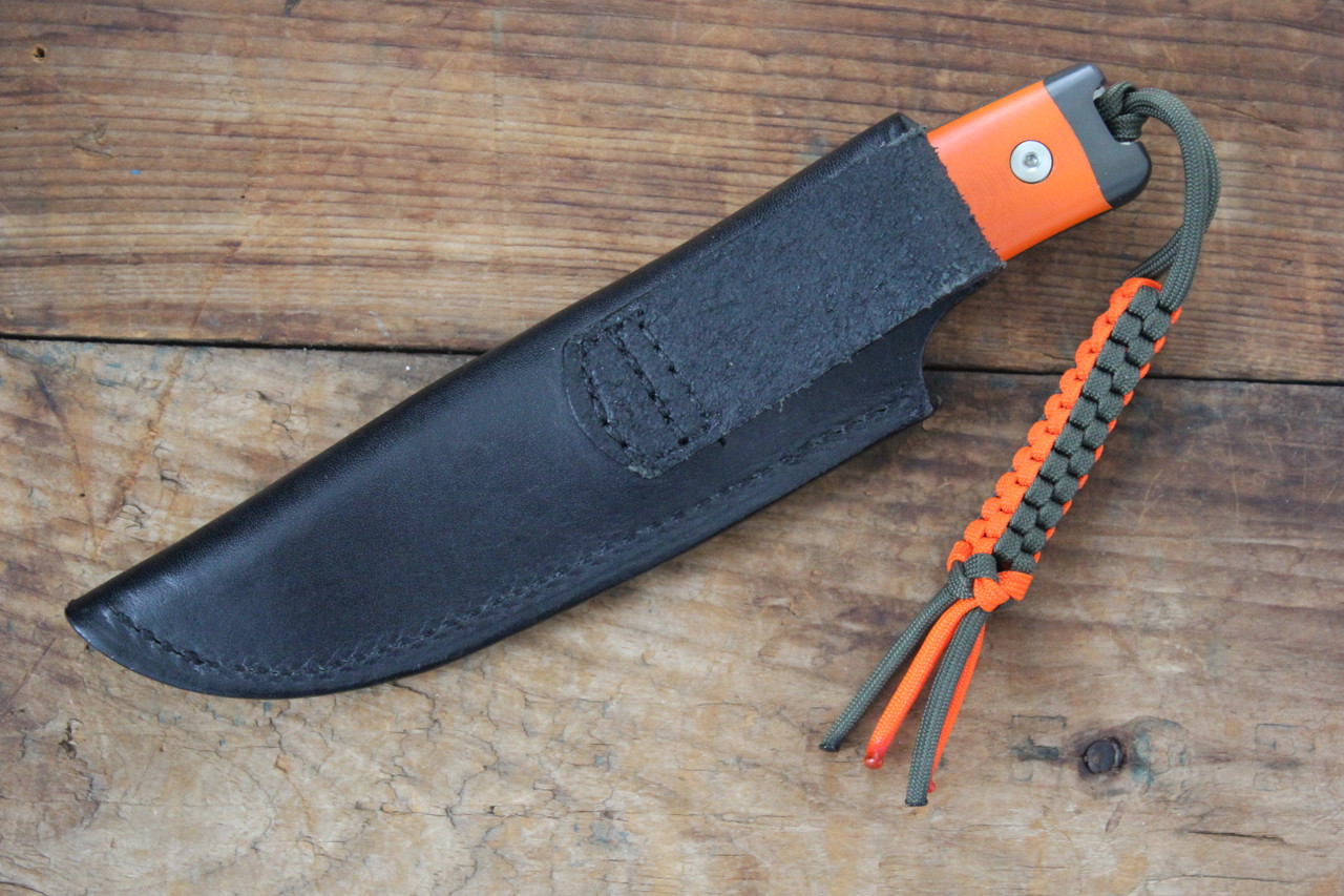 Dan Dugdale Fixed Blade Hunter Knife Orange/Black G-10 l Belt Loop