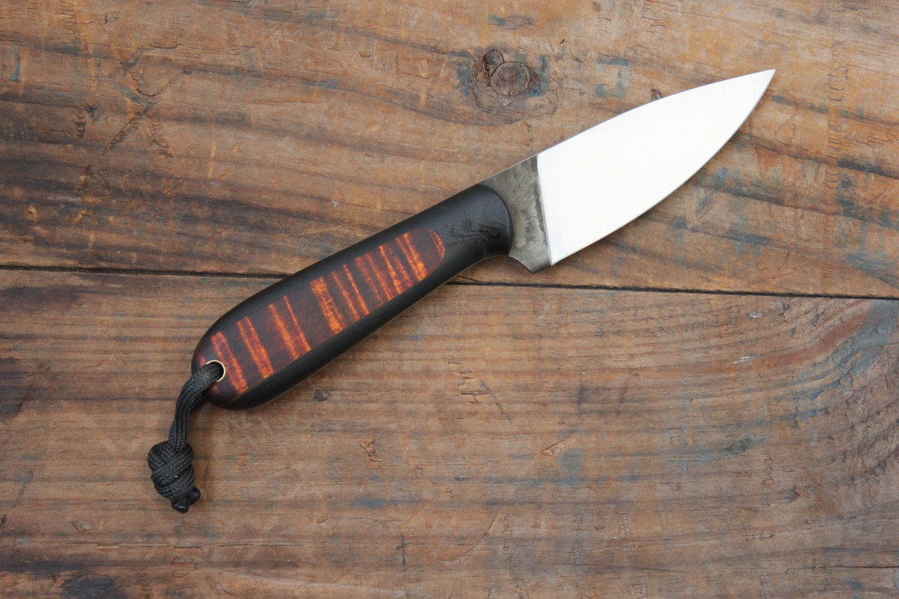 T.M. Hunt Magua Fixed Blade Knife Black/Curly Maple l Back
