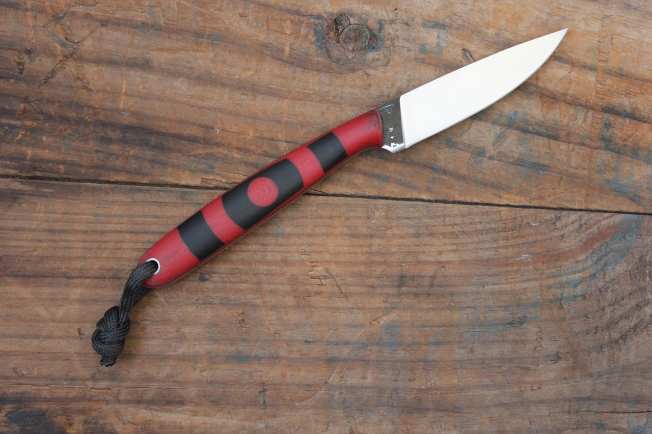 T.M. Hunt Bird & Trout Fixed Blade Knife Red/Black Micarta l Back