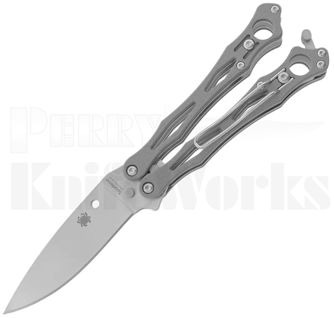 Spyderco SmallFly 2 Balisong Butterfly Knife Gray G-10 l For Sale