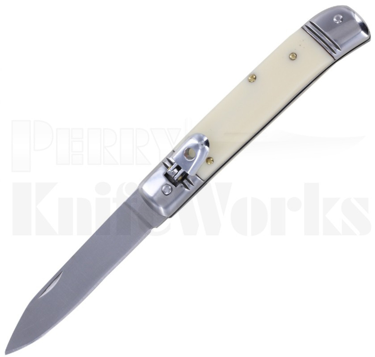 Milano 8" Lever Lock Automatic Knife Faux Ivory l For Sale