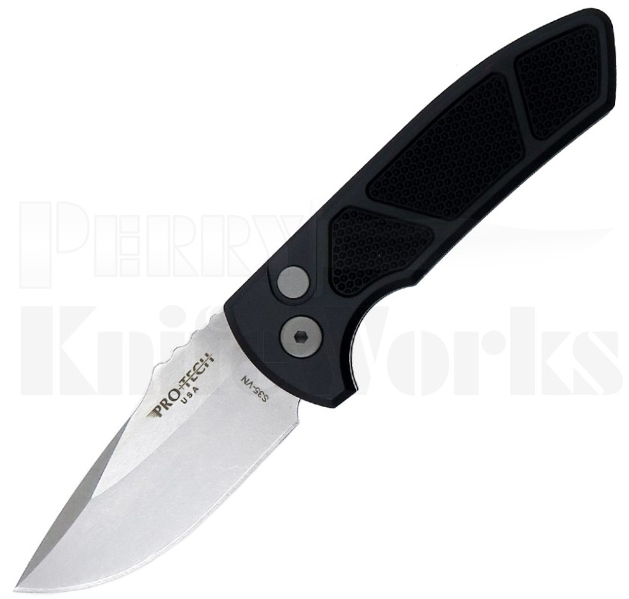 Pro-Tech SBR Automatic Knife Knurled Black l 2.6" Stonewash l For Sale