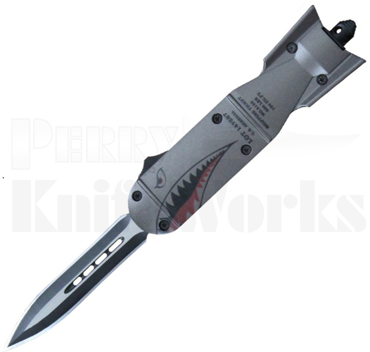 Delta Force Da-Bomb OTF Dagger Automatic Knife Gray l For Sale