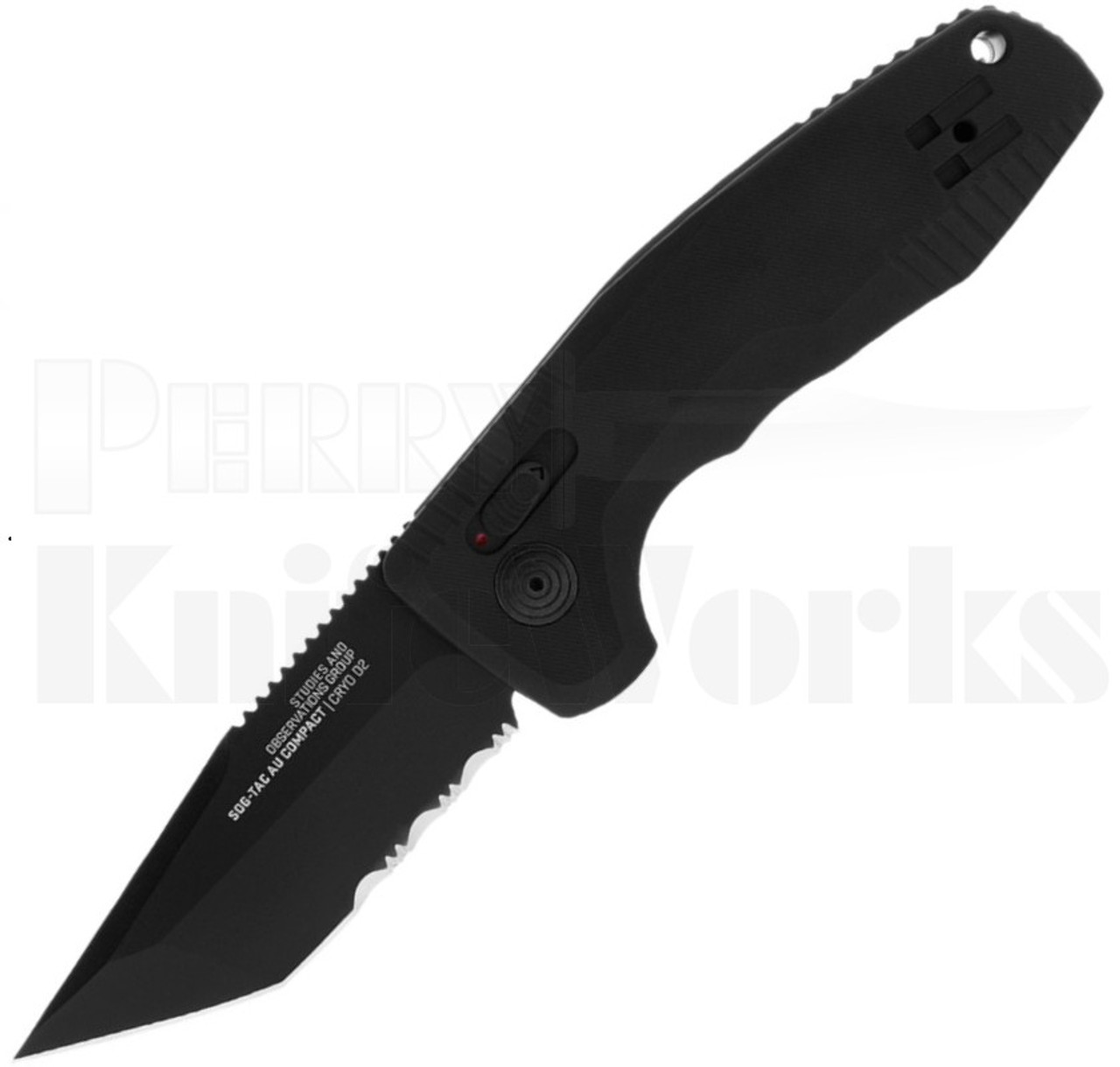 SOG-TAC AU Compact Automatic Knife Tanto Serrated l 15-38-10-57 l For Sale