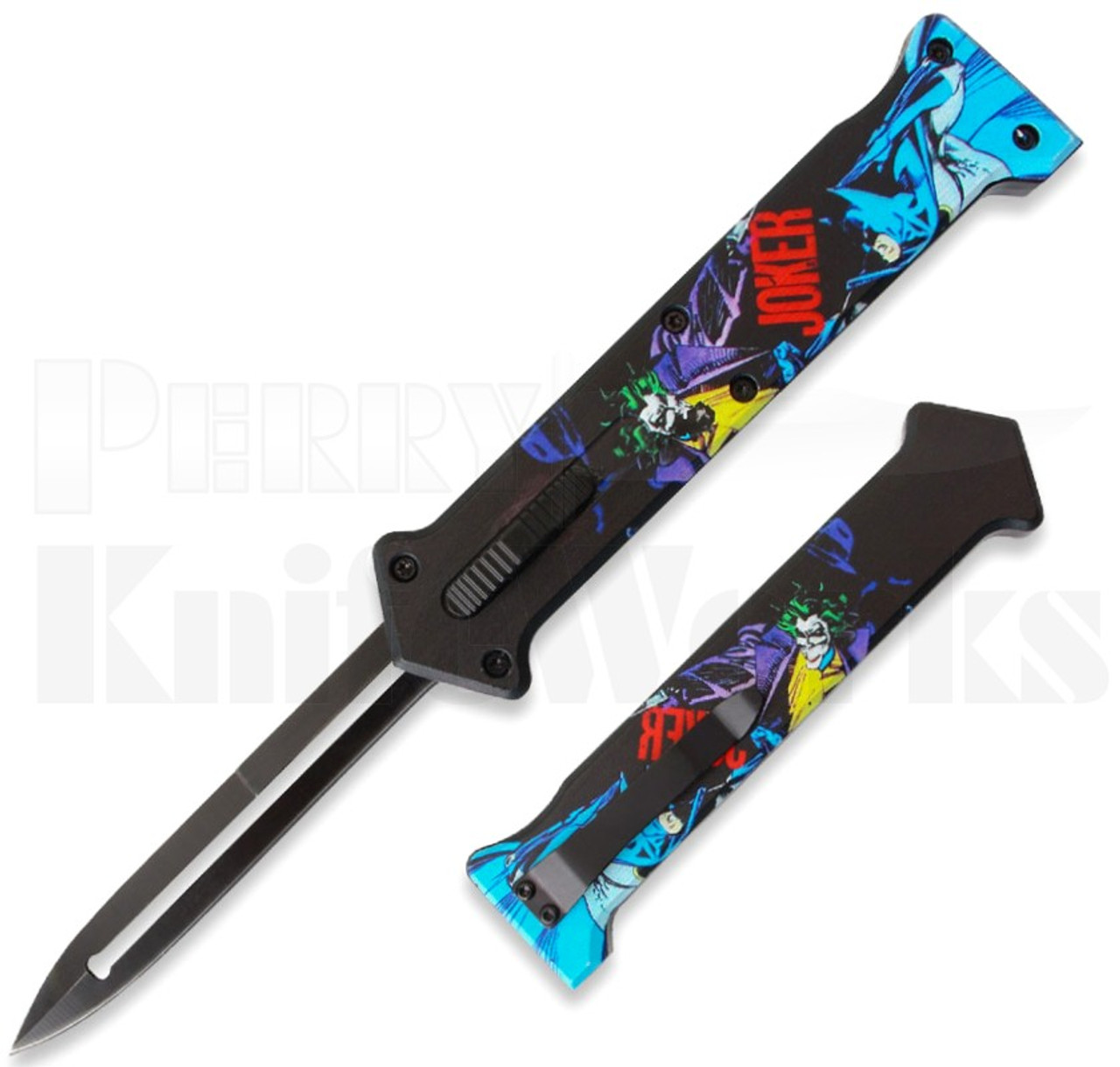 Joker D/A OTF Automatic Knife Black l 3.75" Black Blade