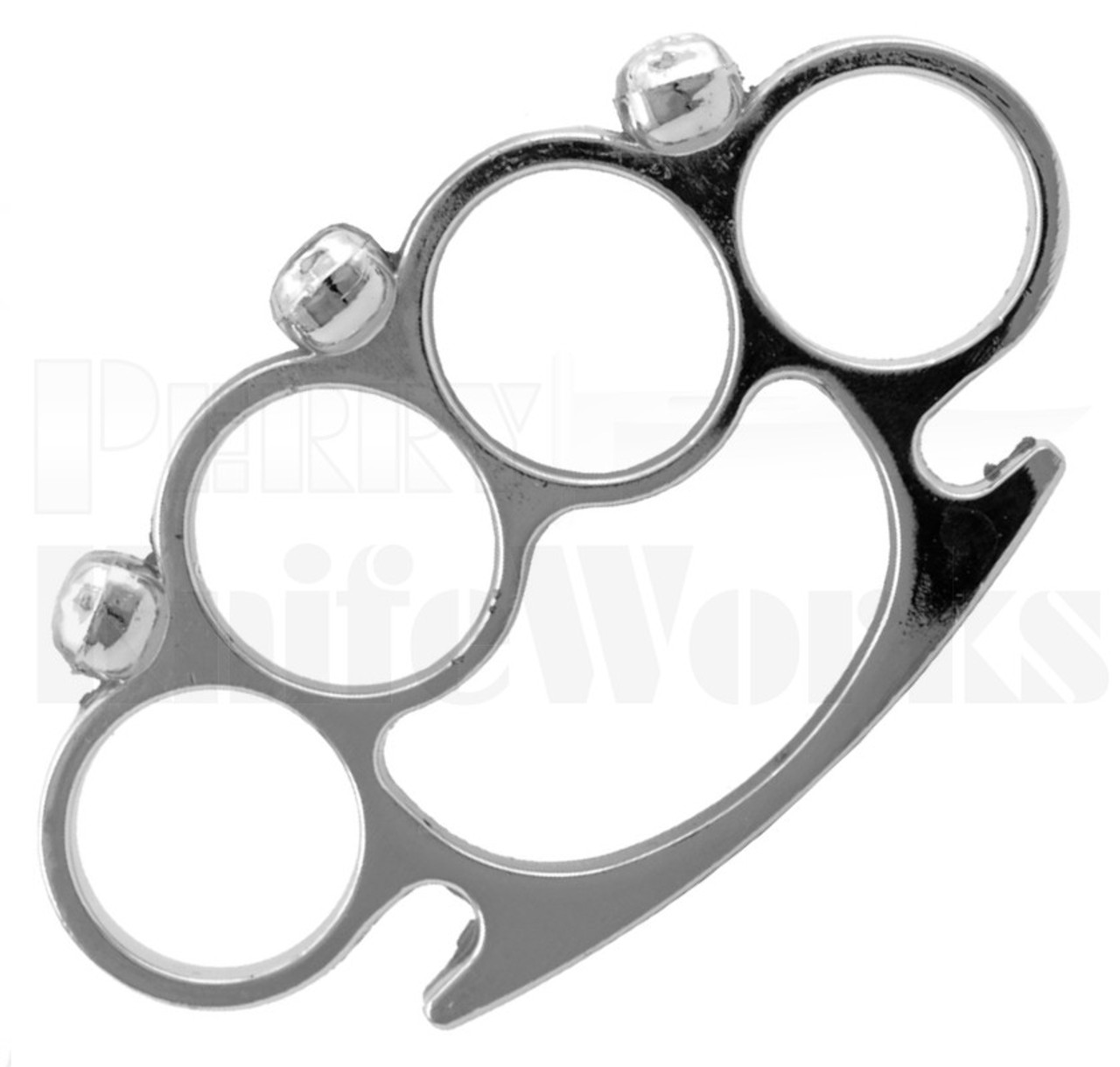 Deaths Head Skull Brass Knuckle Paper Weight Chrome l For Sale