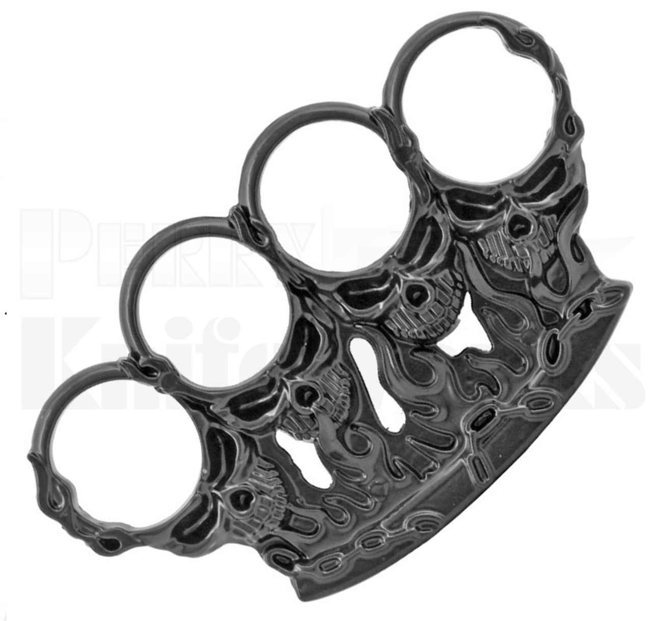 Brass knuckles on black stone background, closeup Stock Photo