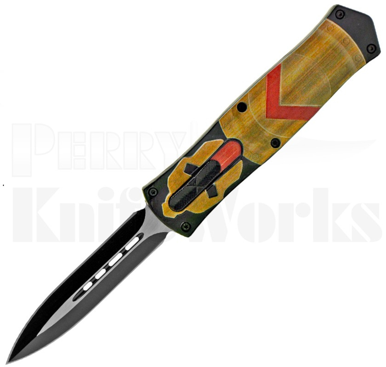 Delta Force Molon Labe OTF Automatic Knife Gold l For Sale