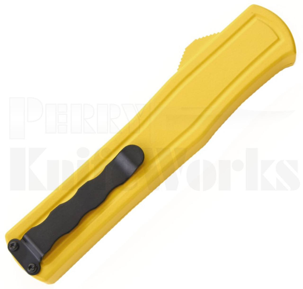 AKC F-20 D/A Satin Drop Point OTF Automatic Knife Yellow