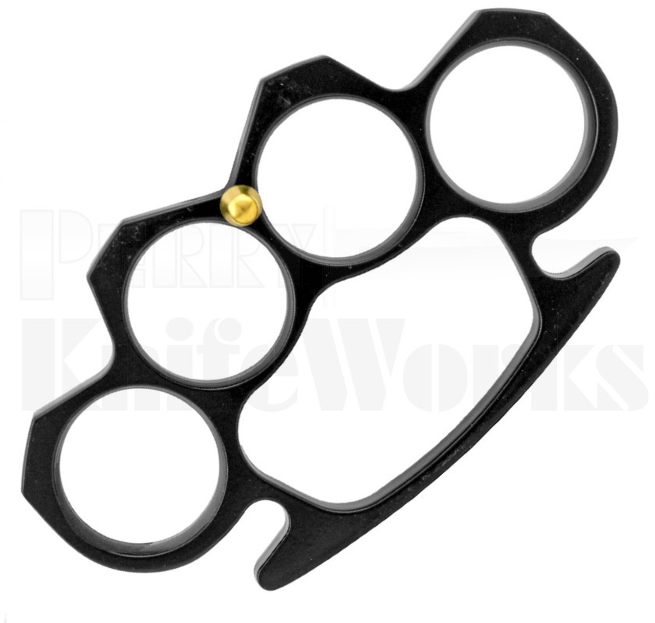 Traditional Gothic Brass Knuckle Duster Styled Belt Buckle with Prong  Attachment - Black Skull