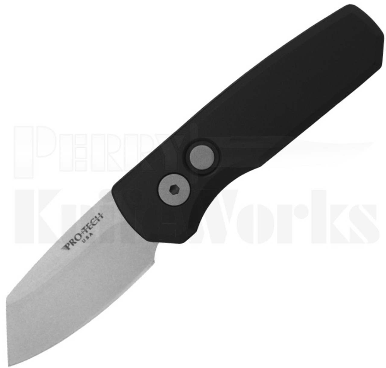 Pro-Tech Runt 5 Automatic Knife Black l Stonewash Reverse Tanto l For Sale