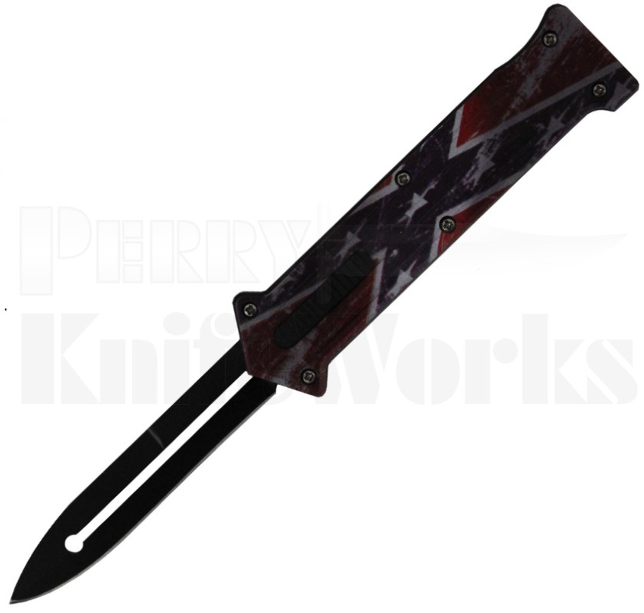 Joker OTF Dagger Automatic Knife Confederate Flag l For Sale