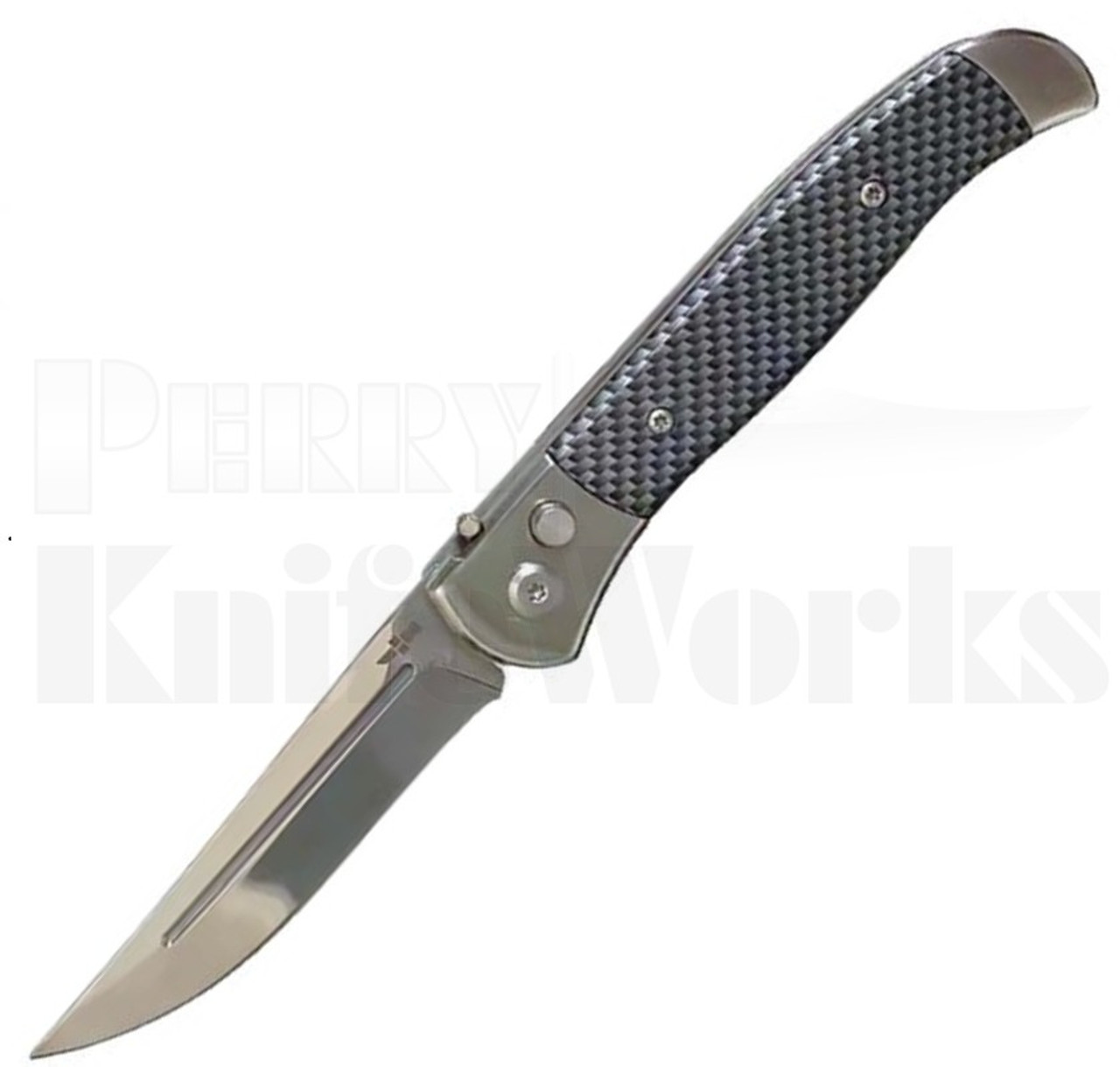 Armed Force Tactical Carbon Fiber Automatic Knife Silver l For Sale