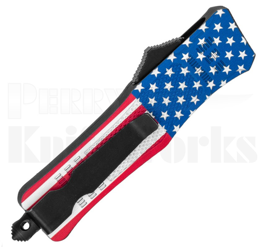 Delta Force Mini OTF Automatic Knife US Flag l 2-Tone Drop Point