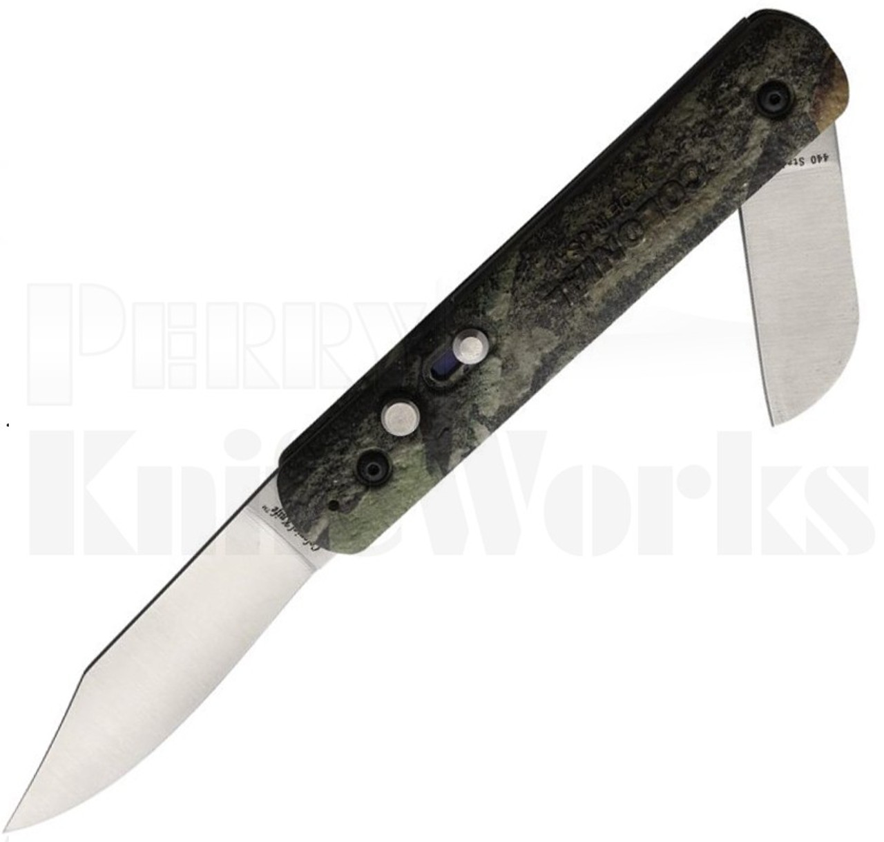 Colonial Automatic Knife Green Mossy Oak Camo 725 l For Sale