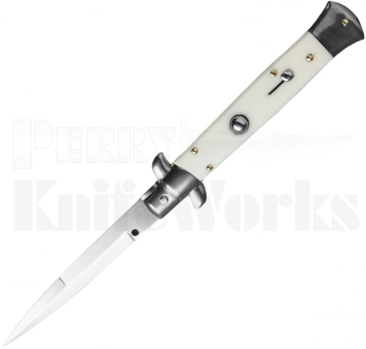 Frank B. 9" Camel Bone Stiletto Bayonet Automatic Knife l For Sale