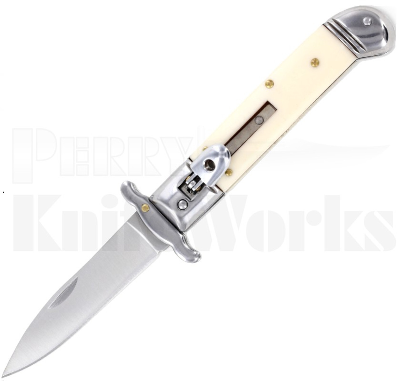 Milano 8" Leverlock Swinguard Automatic Knife Ivory l For Sale