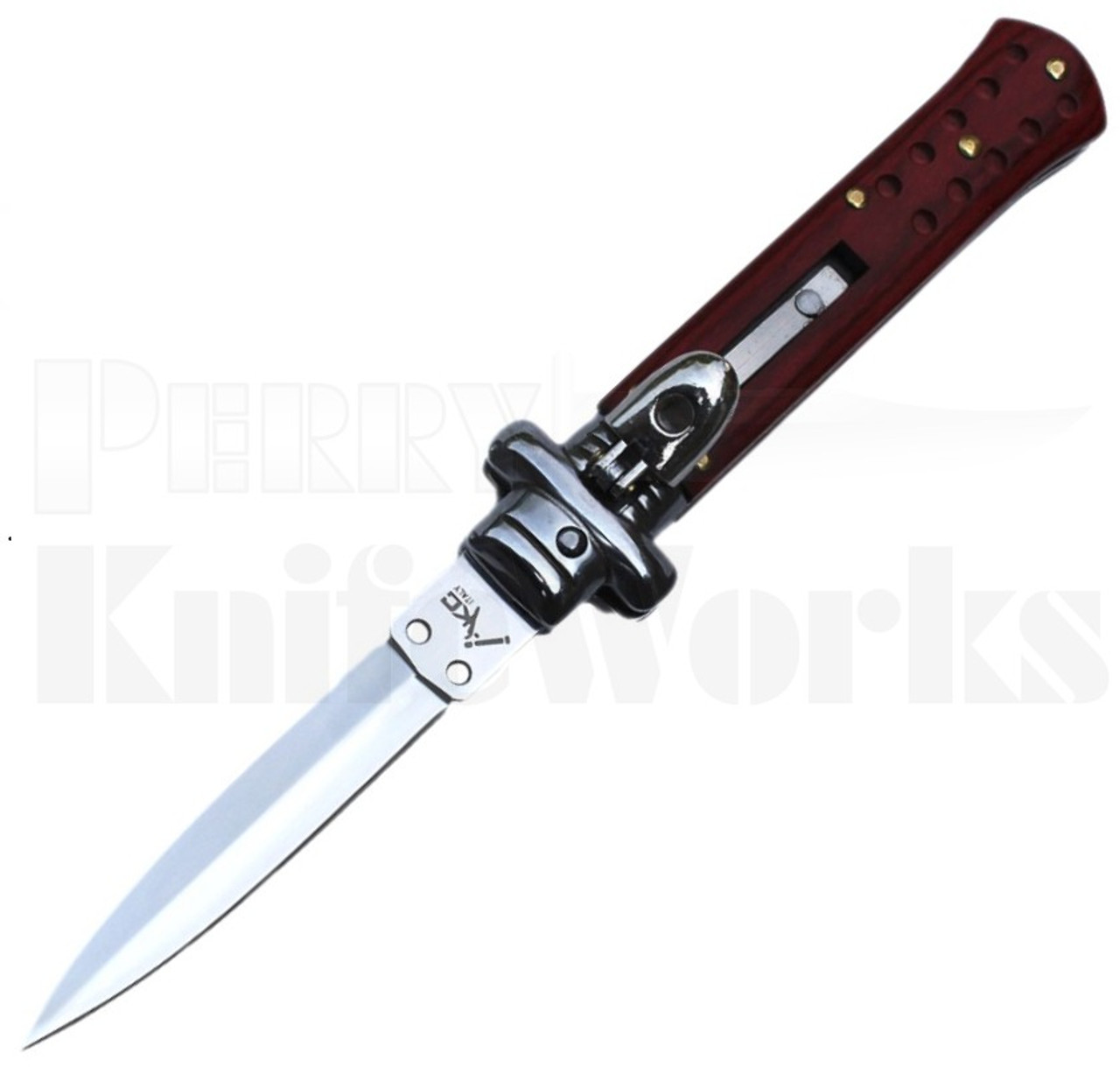 Milano 8" Leverlock Dagger Automatic Knife Wood l For Sale