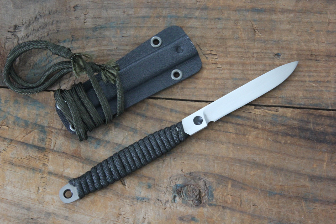 Jim Turecek Custom Fixed Blade Neck Knife Black l Back
