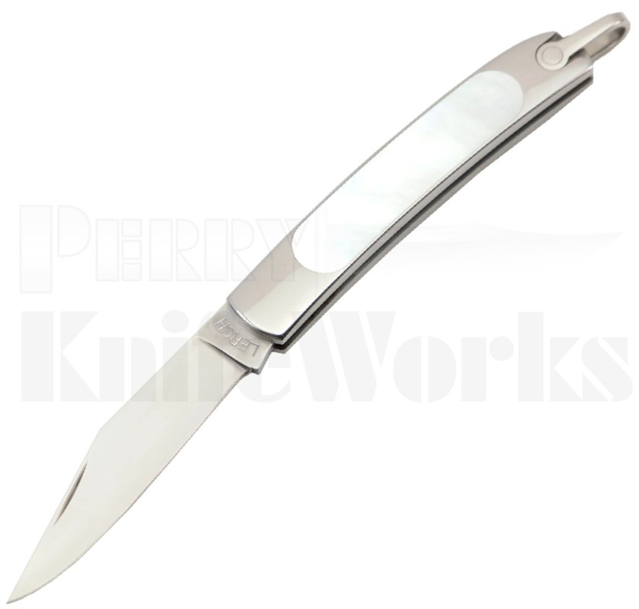 Matthew Lerch Interframe Slip Joint Knife Pearl l For Sale