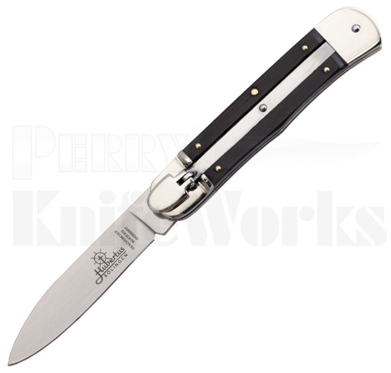 Hubertus Springer 7.75" Automatic Knife Ebony l Drop-Point l For Sale