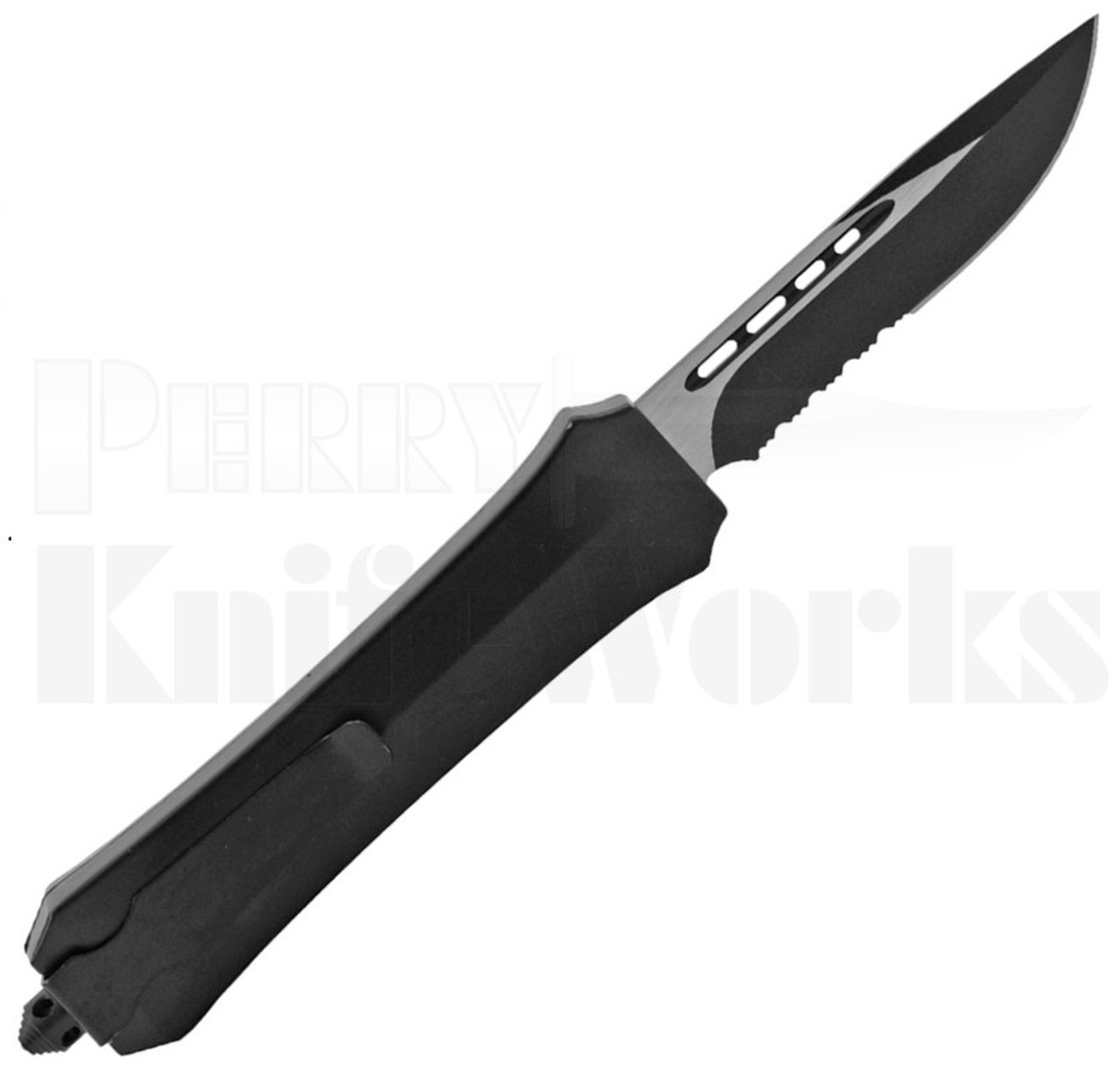 Delta Force OTF Automatic Knife Black l Two-Tone Serrated