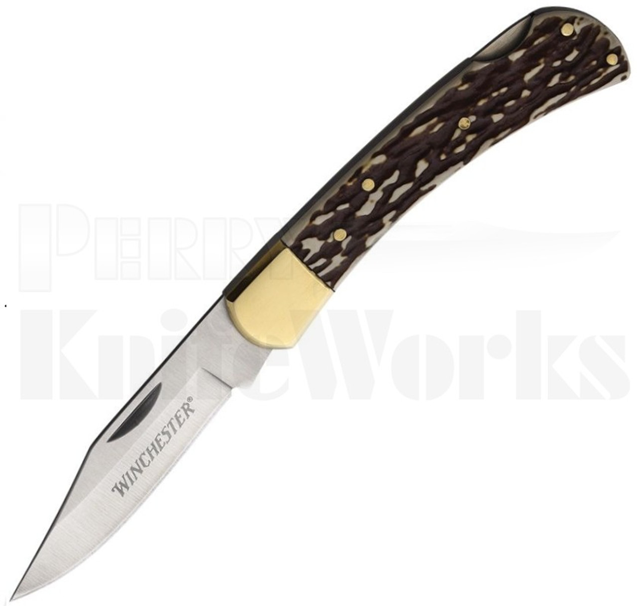 Winchester Medium Simulated Stag Lockback Knife l For Sale