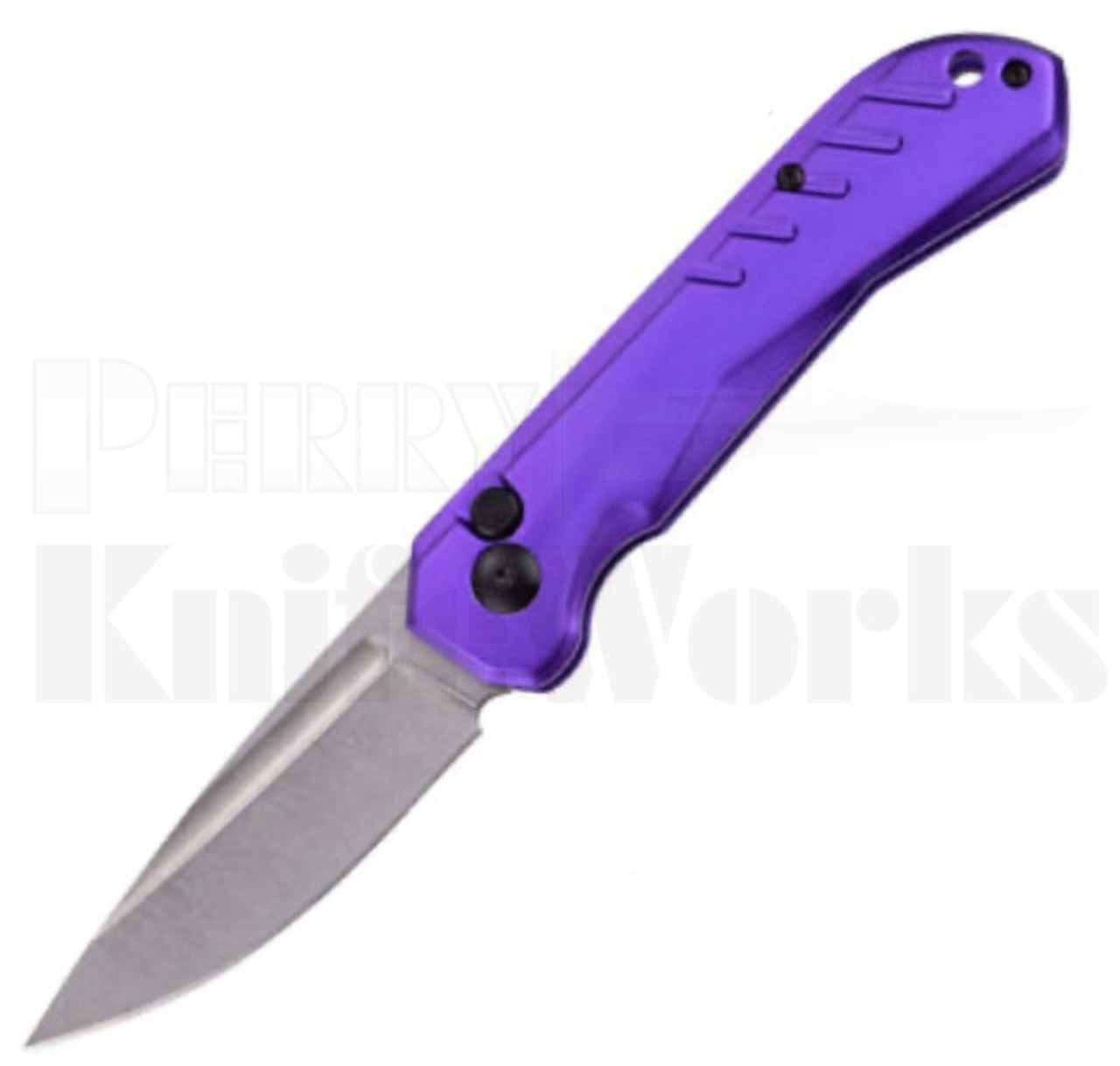 Delta Force Automatic Knife Purple Aluminum l Stonewash Blade l For Sale